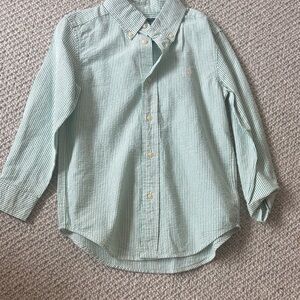 Polo by Ralph Lauren Kids Green Striped Button Down Shirt